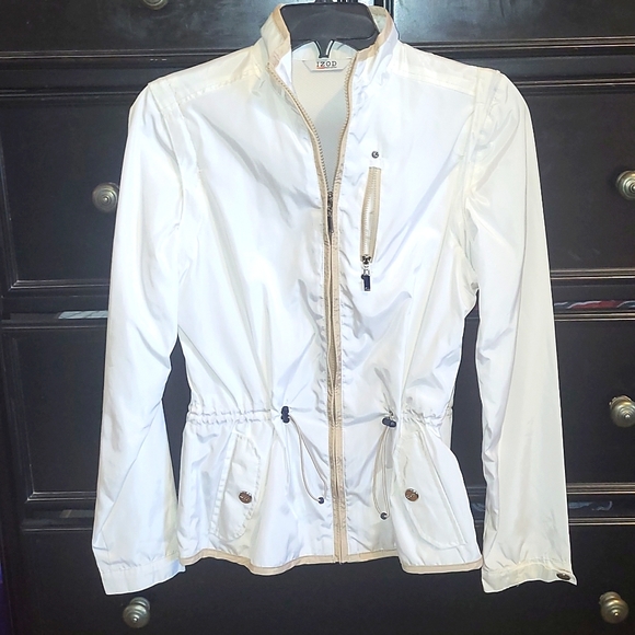 Izod Jackets & Blazers - IZOD CREAM RAIN JACKET